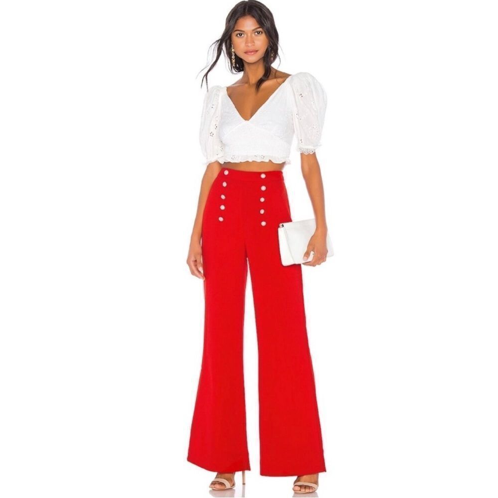 Likely James Wide Leg Pants Scarlet Red 12 NEW - Picture 13 of 13